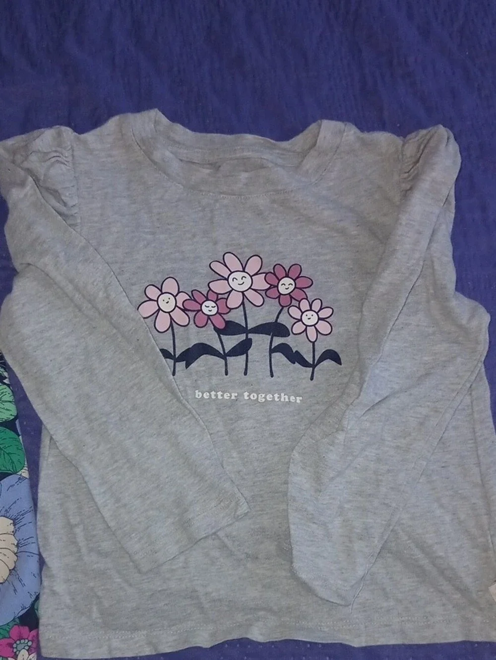 GAP Floral Elastic-Waist Joggers - White, Blue, Green & Pink With Shirt
